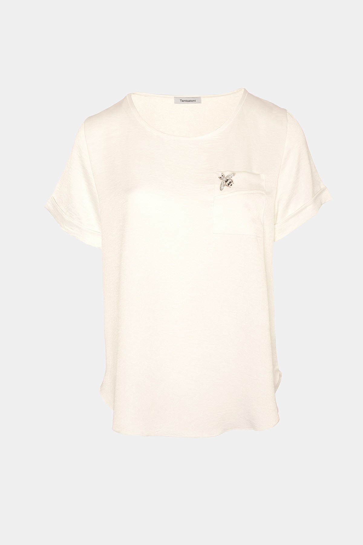 Blusa satén broche Blusa satén broche
