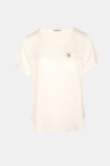 Blusa satén broche