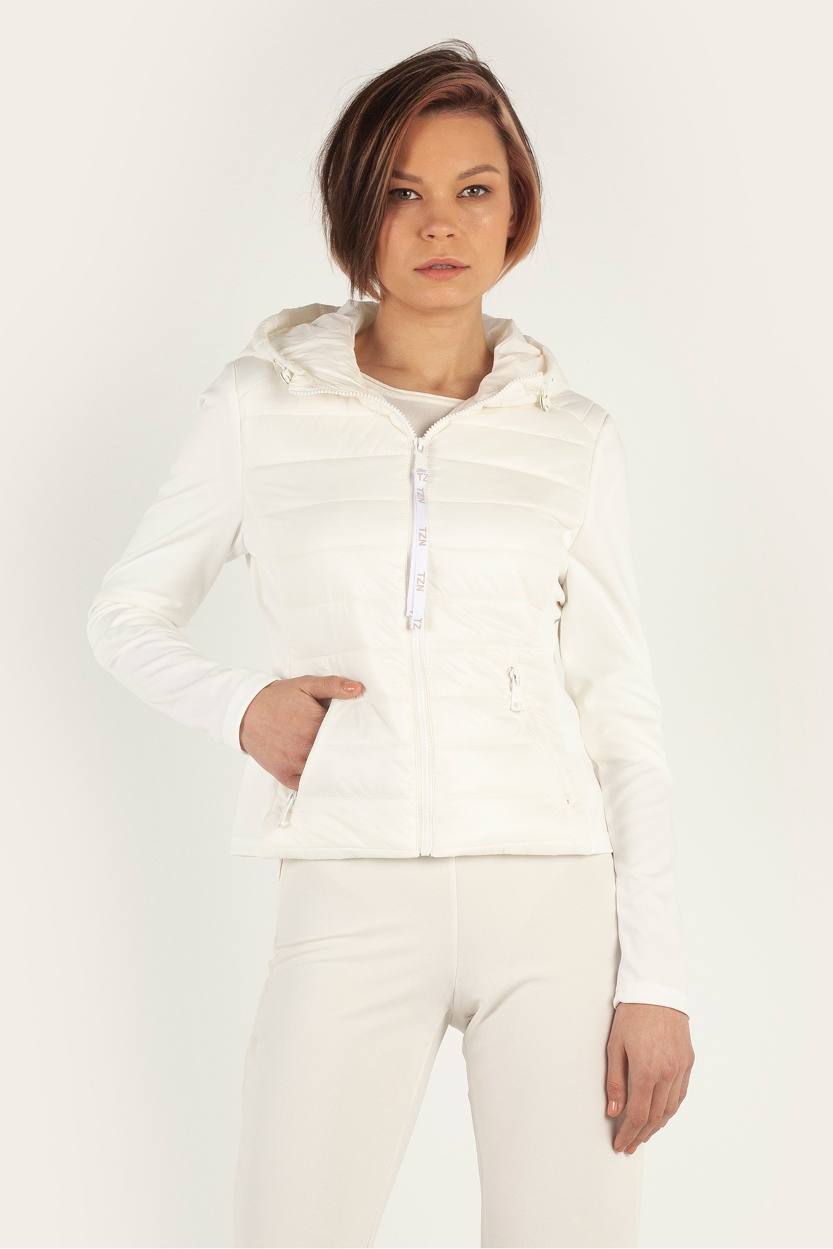 Chaqueta acolchada efecto neopreno